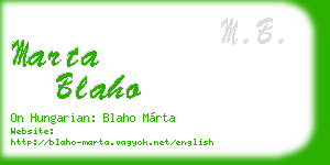 marta blaho business card